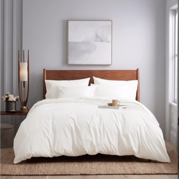 NWT Quince Classic Organic Percale Queen Duvet Cover in White - Picture 2 of 6
